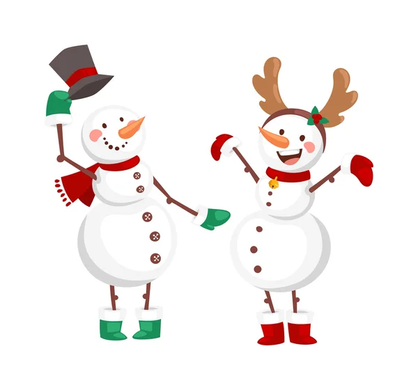 Snowman stripfiguur — Stockvector