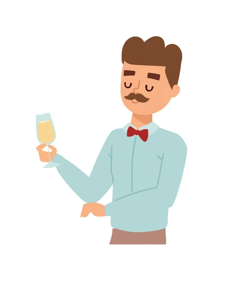 Ilustracja mężczyzna wino szkło wektor. — Wektor stockowy