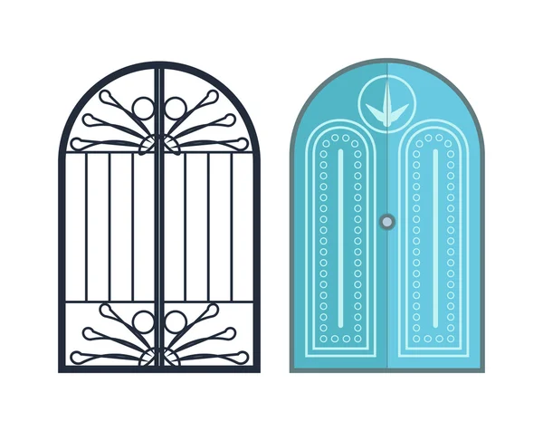 Puertas aisladas vector ilustración . — Vector de stock