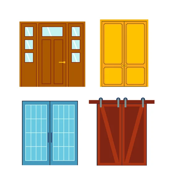 Doors isolated vector illustration. — Stock Vector