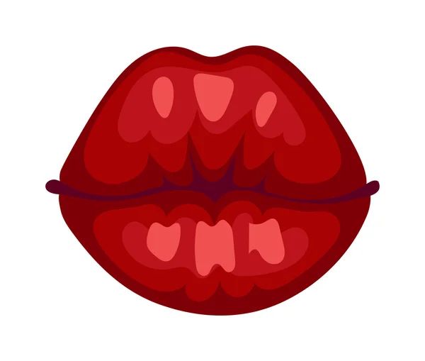 Labios femeninos ilustración vector aislado . — Vector de stock