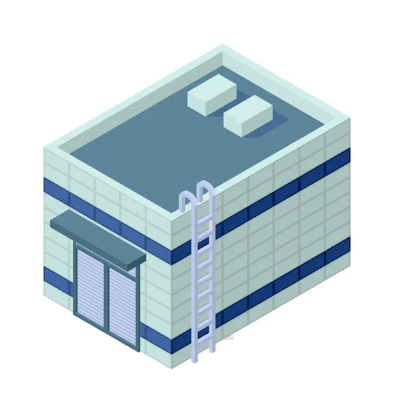 Isometrische afbeelding van de vector van het gebouw — Stockvector