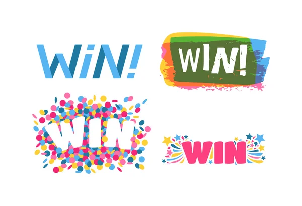 Win text vector illustration — Stock vektor