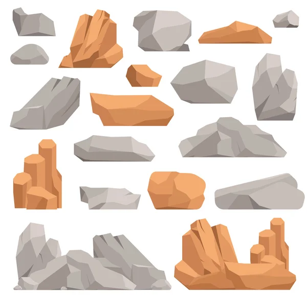 Ilustración de vectores de rocas y piedras — Vector de stock