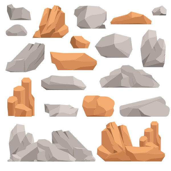 Rocks and stones vector illustration