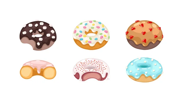 Ensemble de vecteurs Donuts . — Image vectorielle