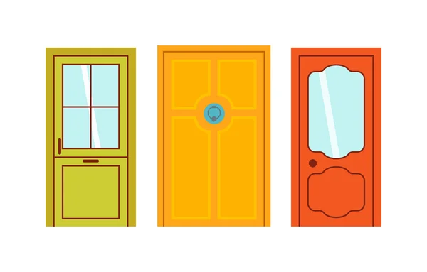 Puertas aisladas vector ilustración . — Vector de stock