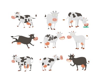 Cartoon cow characters clipart