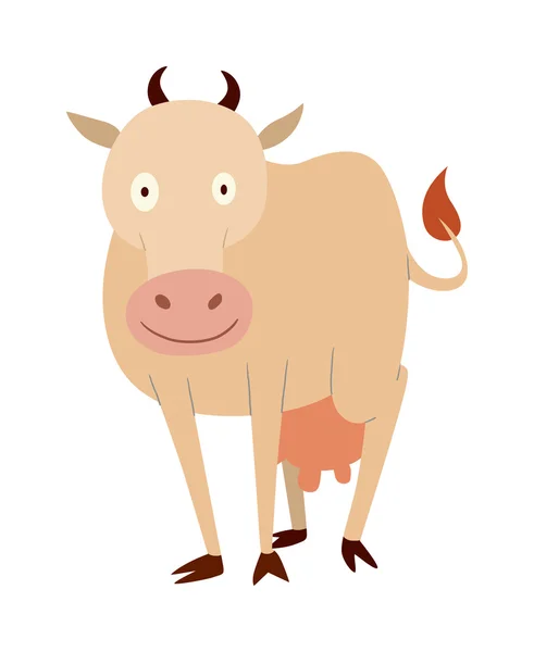 Caráter de vaca dos desenhos animados isolado —  Vetores de Stock