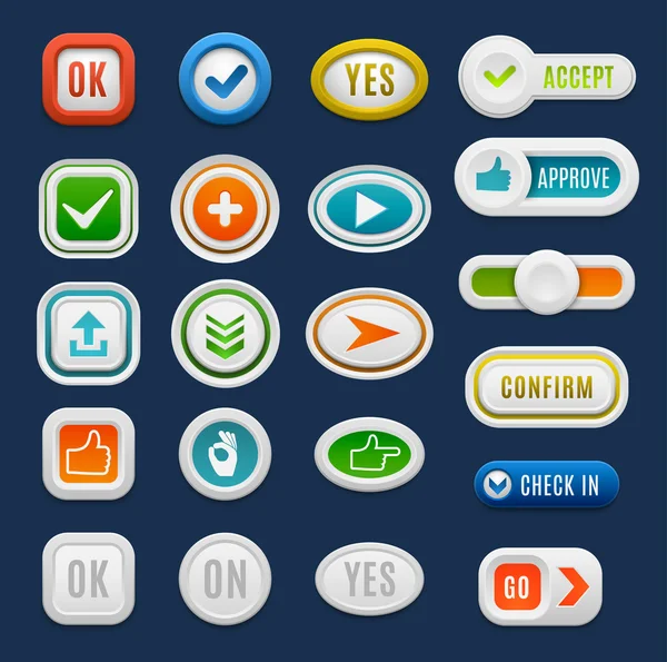 Web düğmeleri kümesi vektör.