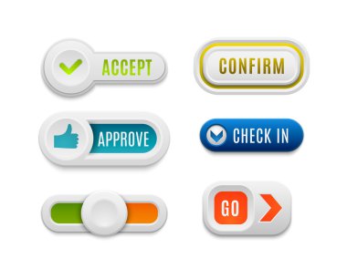 Tamam düğme vektör kümesi.