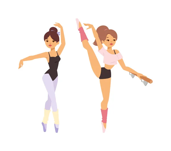 芭蕾舞女演员舞蹈家矢量女孩 — 图库矢量图片