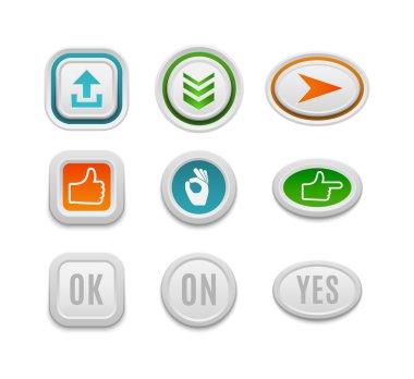 Tamam düğme vektör kümesi.