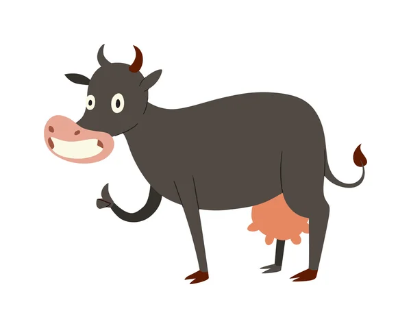 Caricatura vaca lechera carácter — Vector de stock