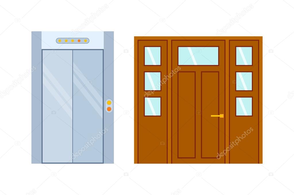 Open door house background flat design isolated Vector Image