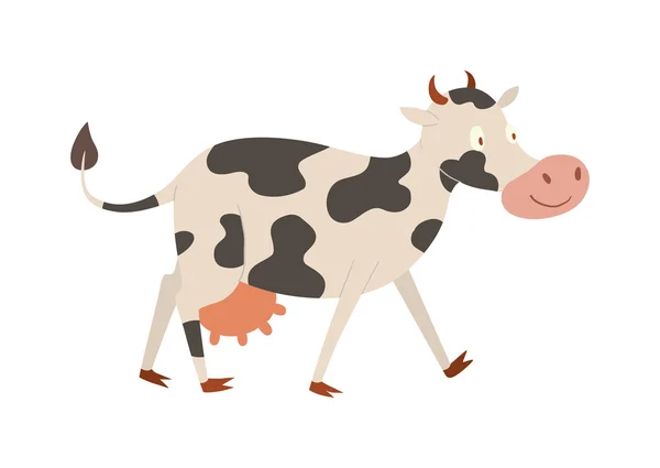 Cartoon vache caractère isolé — Image vectorielle