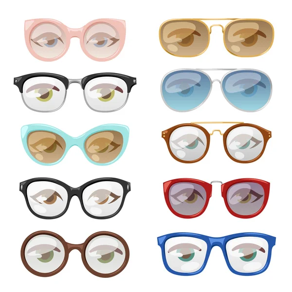 Gafas ojo humano vector conjunto . — Vector de stock