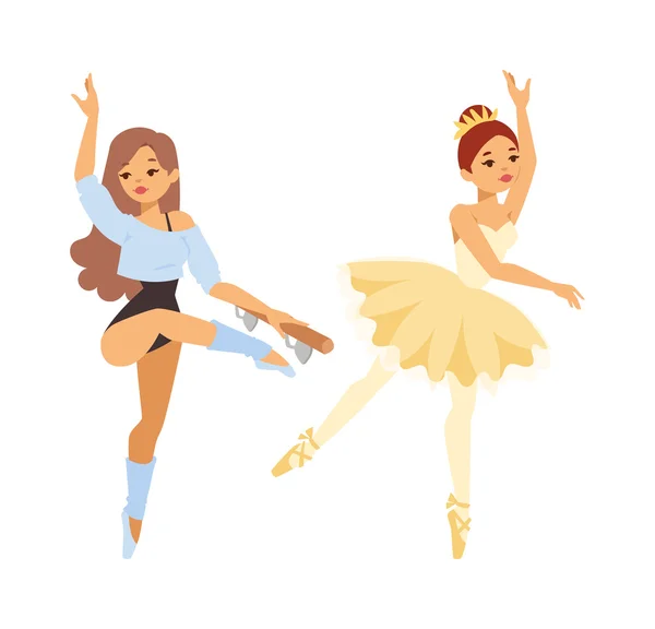芭蕾舞女演员舞蹈家矢量女孩 — 图库矢量图片