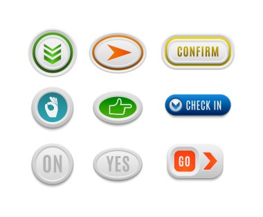 Tamam düğme vektör kümesi.