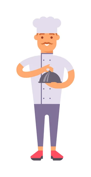 Chef pie hombre vector . — Vector de stock