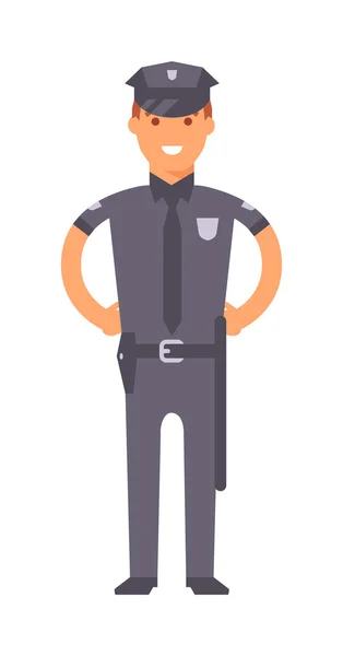 Mignon personnage de bande dessinée de policier — Image vectorielle