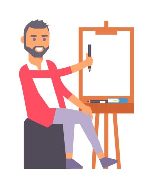 Sanatçı yaratıcı çocuk vektör karakter