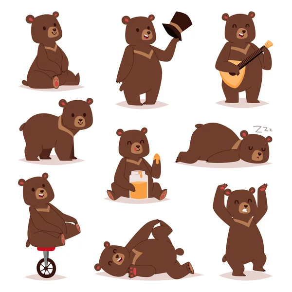 Dibujos animados oso vector conjunto . — Vector de stock