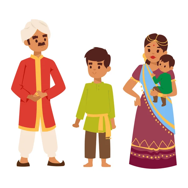 Vector illustration indian people — Stock Vector