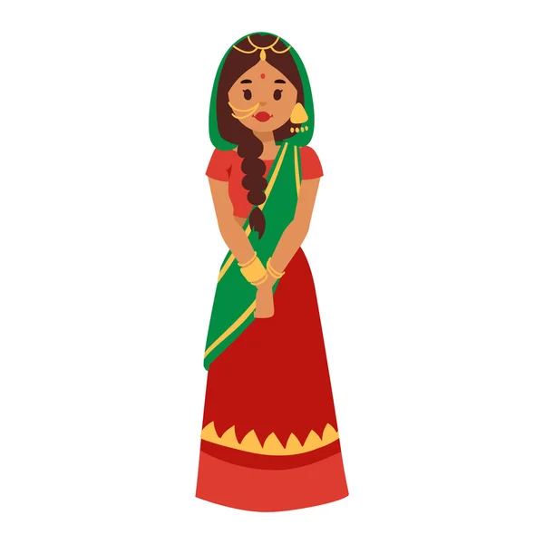 Vektoros illusztráció indiai lány — Stock Vector