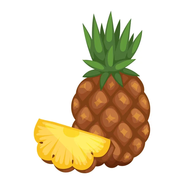 Ananas geïsoleerd op wit — Stockvector