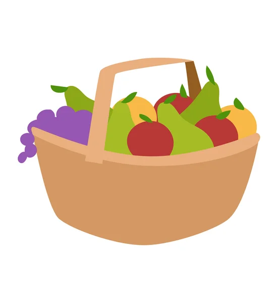 Vegetable harvest basket vector illustration — Stock Vector