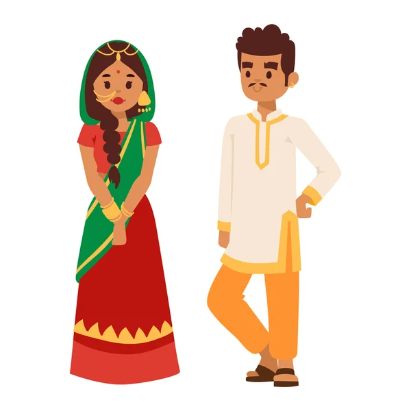 Vector illustration indian couple — Stock Vector