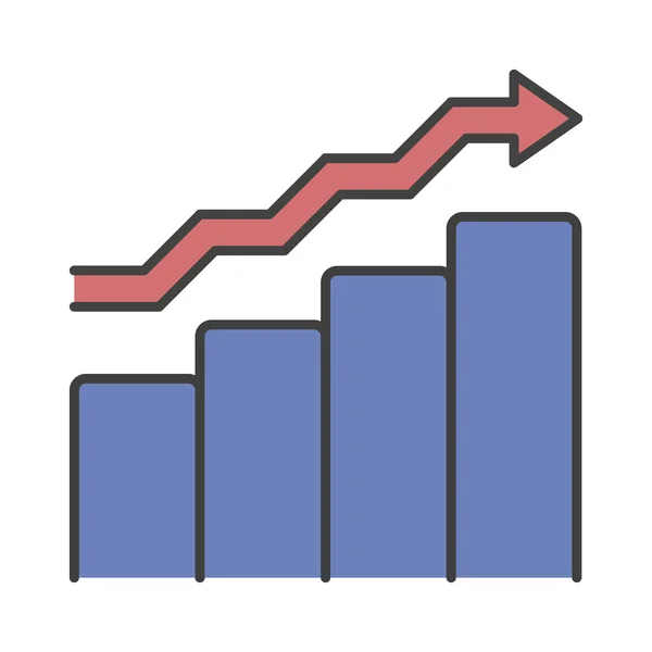 Vector growing chart graph icon business arrow progress diagram. — Stock Vector