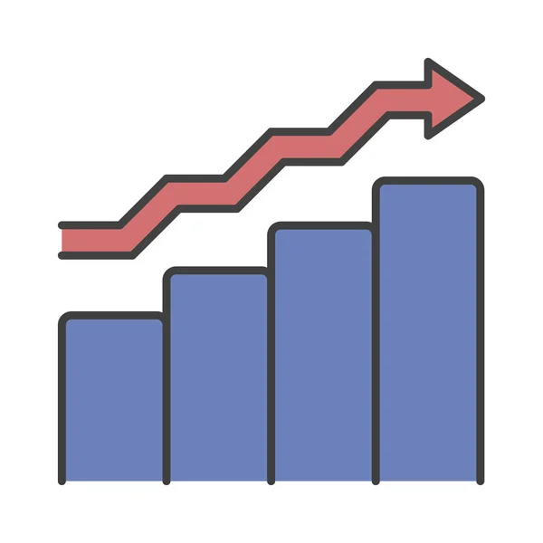 Векторна діаграма зростаючої піктограми графіка Ділова діаграма зі стрілками . — стоковий вектор