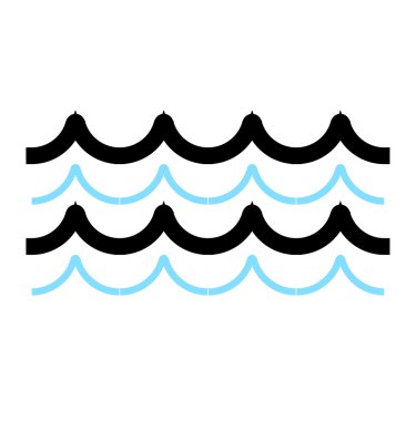 Dalgalar deniz illüstrasyon vektör.