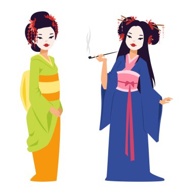 Vektör Japon geisha kız