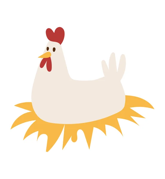 Cute chicken cartoon bird — Stock Vector
