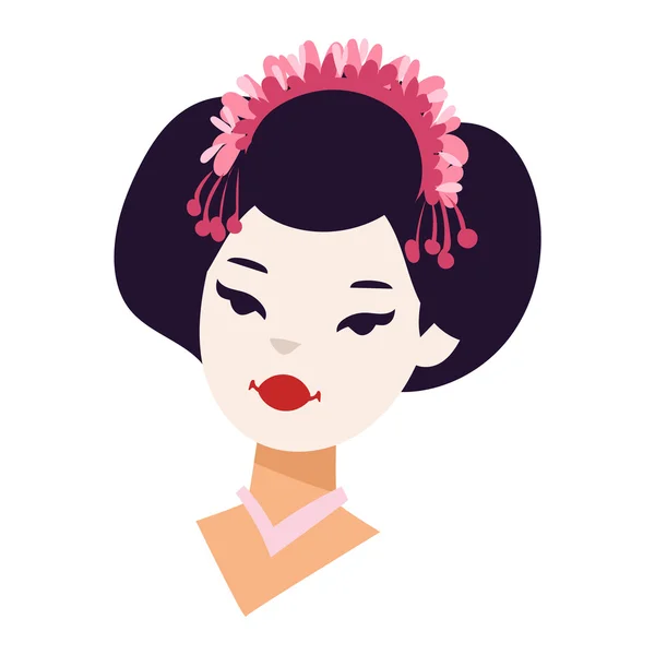 Vector japanese geisha girl — Stock Vector