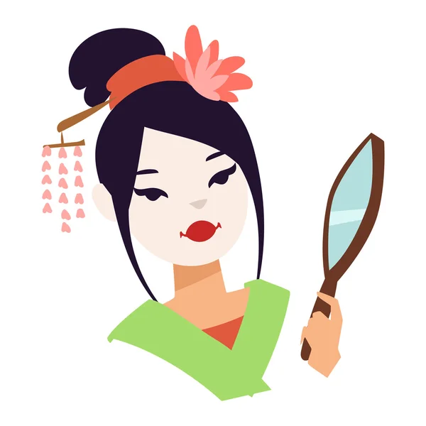 Vector Japanse geisha meisje — Stockvector