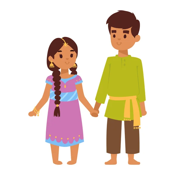 Vector illustration indian kids — Stock Vector