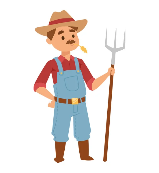 Farmer Man Vector Illustrazione . — Vettoriale Stock