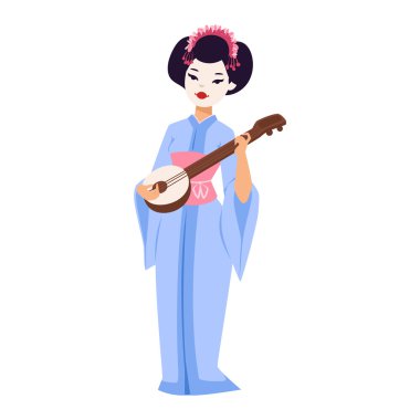 Vektör Japon geyşa kız ayarla.