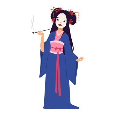 Vektör Japon geyşa kız ayarla.