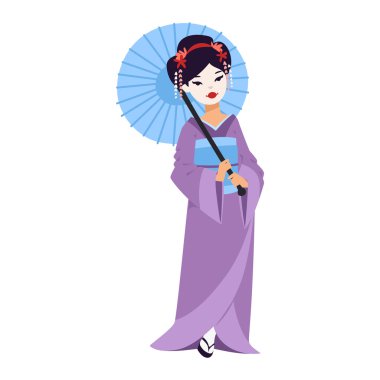 Vektör Japon geyşa kız ayarla.