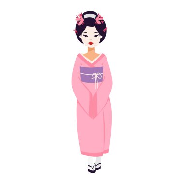 Vektör Japon geyşa kız ayarla.