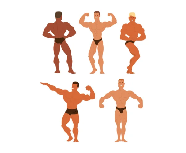 Mens 물리학 bodybuilders 벡터 일러스트 레이 션. — 스톡 벡터