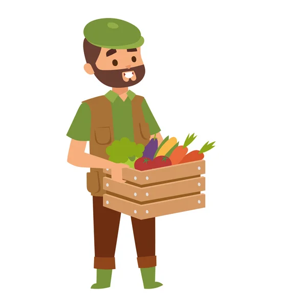 Funny farmer character — Stock Vector