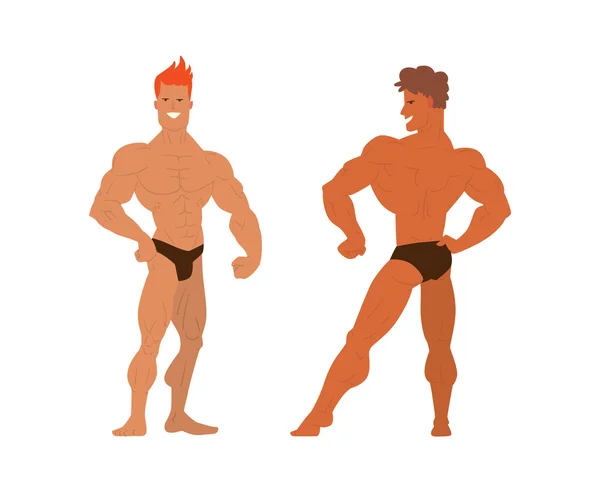 Mens physics bodybuilders vector illustration. — Stock Vector