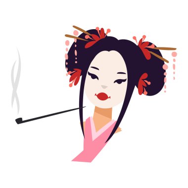 Vektör Japon geisha kız