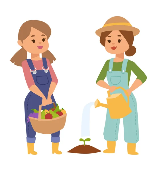 Farmers people vector characters — Stock Vector